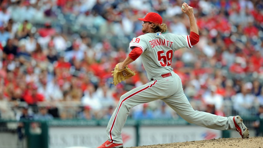 Tyson Brummett #59 of the Philadelphia Phillies pitches
