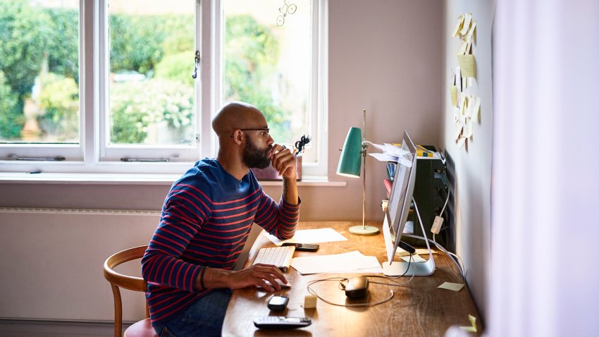 Man working at home