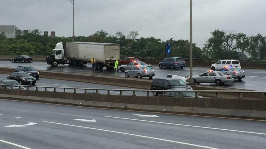 Interstate 84 west in hartford jackknifed tractor trailer 1200