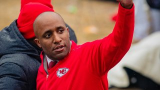 In this file photo, Kansas City Mayor Quinton Lucas greets fans during the Kansas City Chiefs Victory Parade on Feb. 5, 2020, in Kansas City, Missouri.