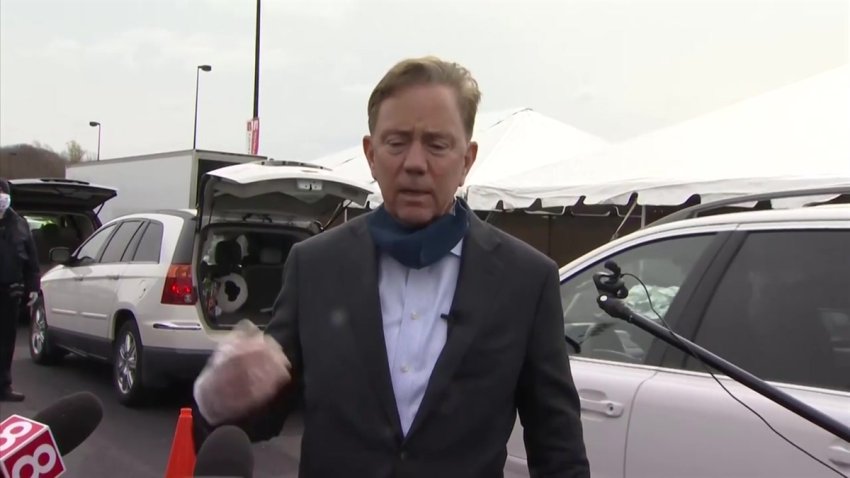 Governor Lamont Visits Foodshare Distribution Site at Rentschler Field