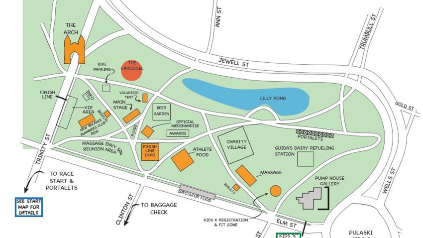 Marathon Map of Bushnell Park