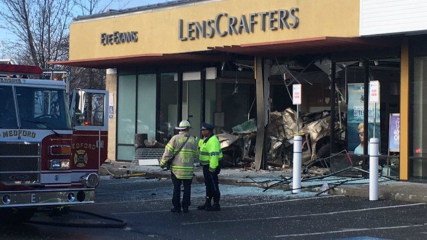 Driver Dies After Car Crashes into Building in Medford, Massachusetts