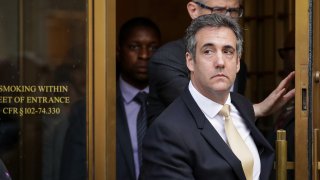 In this Aug. 21, 2018, file photo, Michael Cohen, President Donald Trump's former personal attorney and fixer, exits federal court in New York City.