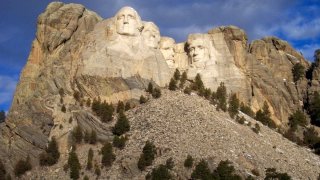 This undated photo provided by the Mount Rushmore National Memorial shows the memorial in western South Dakota.