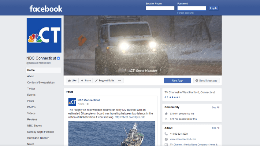 NBC CT Facebook home page