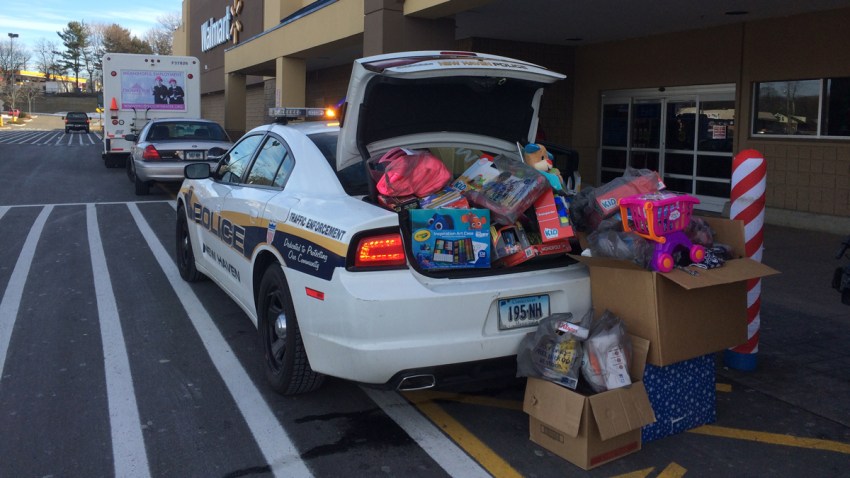 New Haven Police Cruiser Stuffed With Donations For Toy Drive