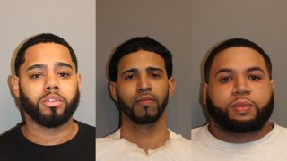 Booking photos of Wilber Lora-Espinal, Miguel Nunez and Jimmy Salcedo