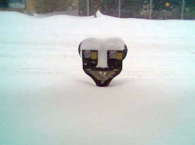 Parking meter in snow