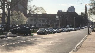 long lines outside saint francis hospital