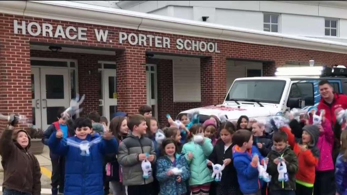 Snow Monster Visits Horace Porter School in Columbia NBC Connecticut