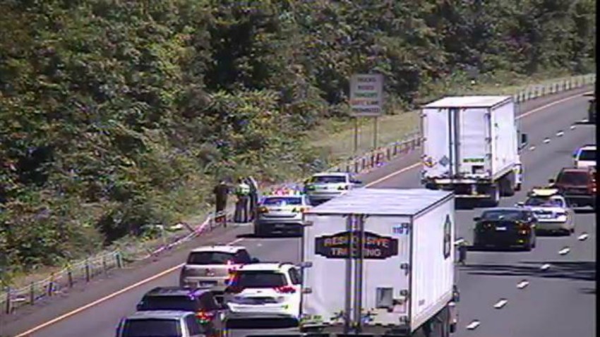 Truck embankment Interstate 91