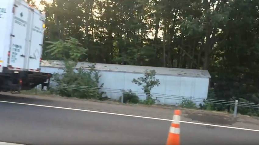 Truck off Road in I91 in Rocky Hill