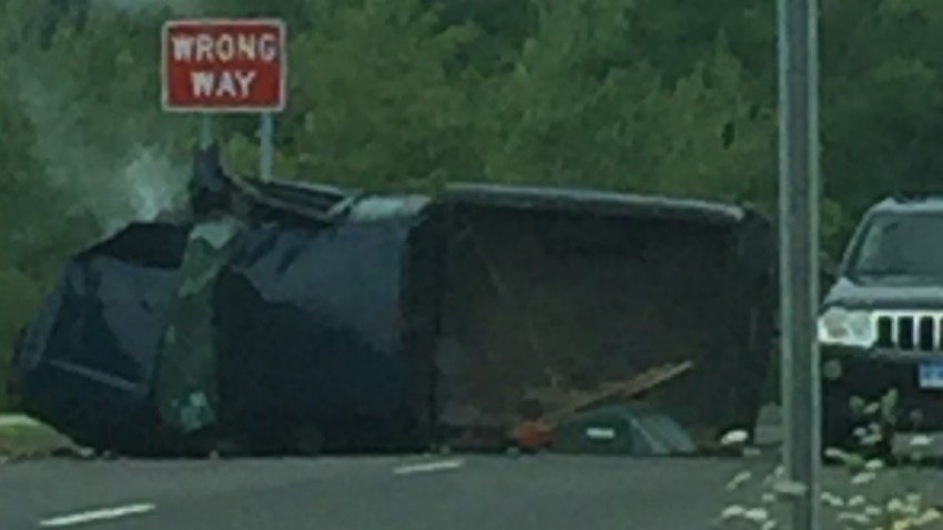 Truck rollove in Bristol