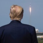 President Donald Trump views the SpaceX flight to the International Space Station, at Kennedy Space Center, Saturday, May 30, 2020, in Cape Canaveral, Fla.