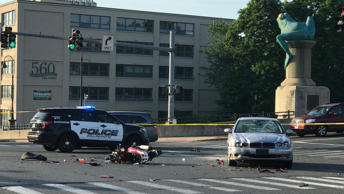 Motorcyclist Suffers Life-Threatening Injuries in Willimantic Crash