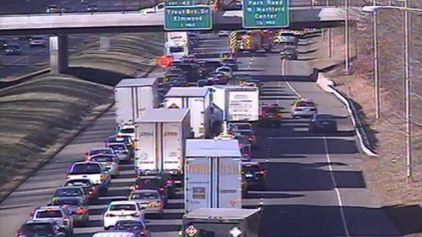 West Hartford Interstate 84 rollover 1200