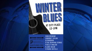 Poster for Winter Blues music series in Hartford