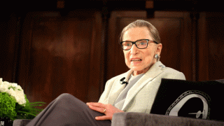In this Dec. 15, 2018, file photo, Supreme Court Justice Ruth Bader Ginsburg speaks at the David Berg Distinguished Speakers Series at the New York Academy of Medicine in New York.