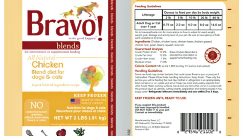 bravo pet foods recall