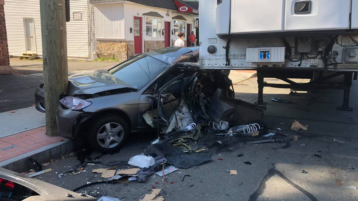 Car Crushed by Tractor Trailer in East Haven NBC Connecticut