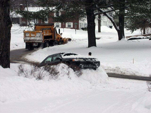 car in a snowbank