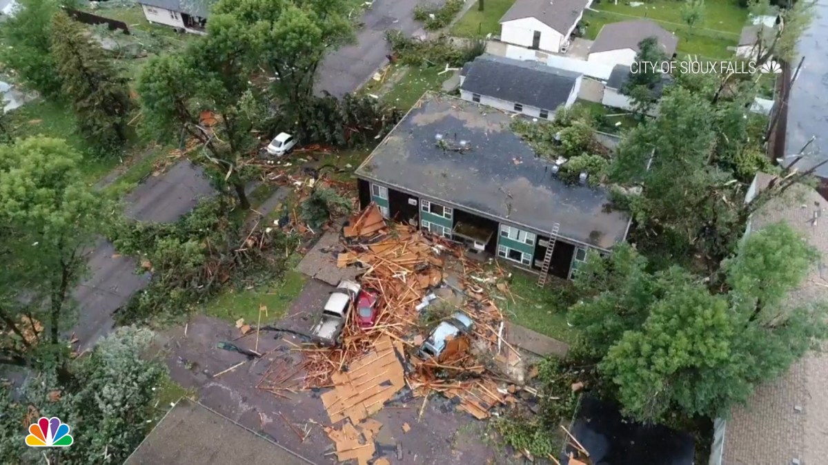 Watch Drone Footage Shows Aftermath of Tornado in Sioux Falls NBC