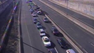 Traffic after a crash on I-91 north in Hartford