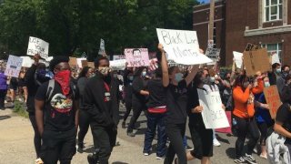 Protesters in Hartford,