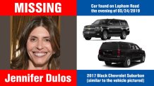 jennifer dulos missing poster with car