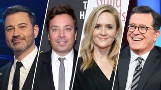 Late night hosts like Jimmy Kimmel, Jimmy Fallon, Samantha Bee and Stephen Colbert have, just like the rest of America, brought their work home with them.