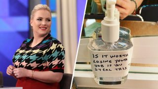 Meghan McCain (Left), Bottle of Purell (Right)