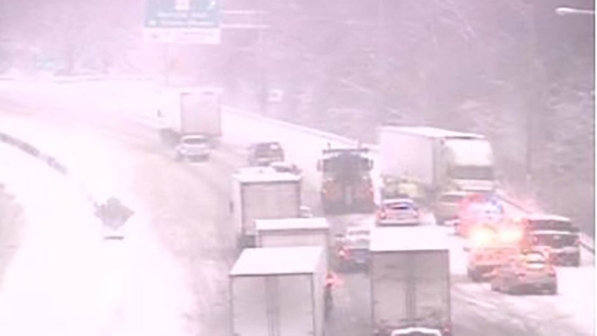 milford jackknifed tractor trailer 030219