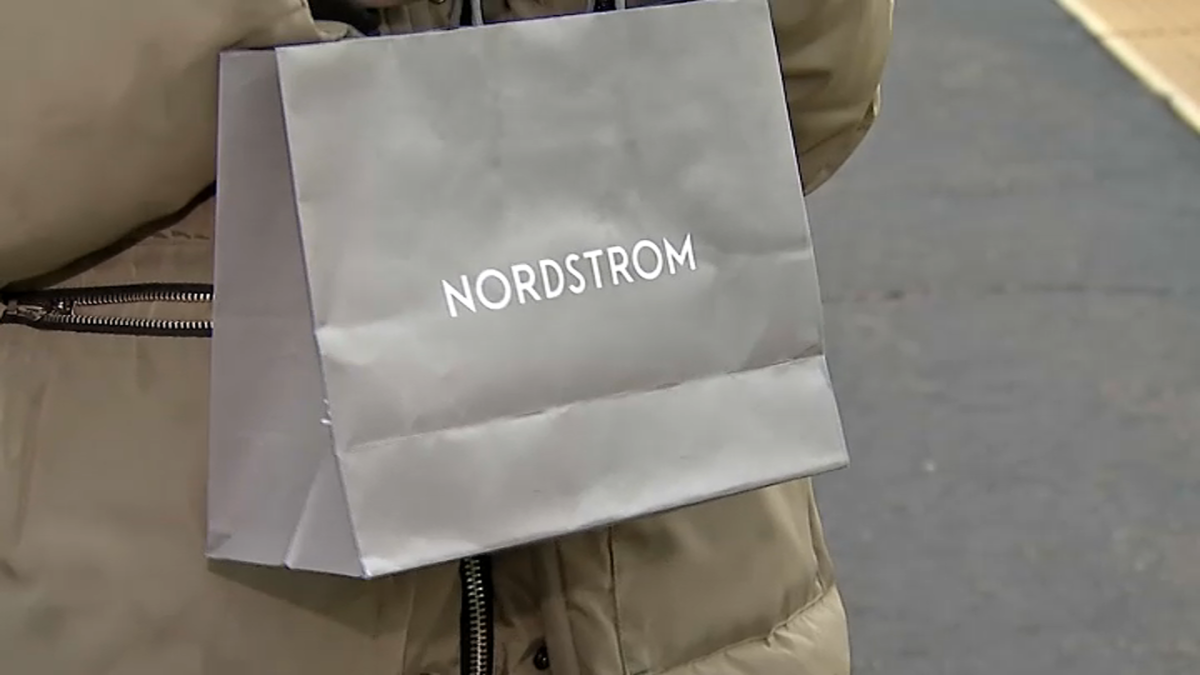 Nordstrom Silver Gray Paper Shopping Gift Bag
