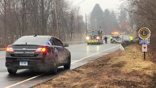 In this picture is the scene of a fatal rollover accident in Southington.