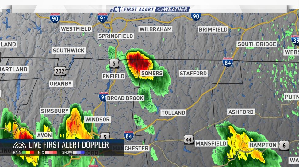 Severe Thunderstorm Warnings for Hartford, Windham and Tolland Counties