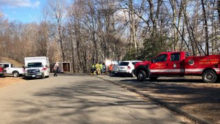 Firefighters are working to rescue a man from Talcott Mountain State Park.