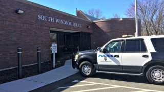 South Windsor police vehicle outside police station