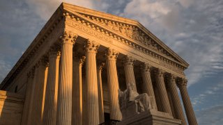 This Oct. 10, 2017, file photo shows the United States Supreme Court building in Washington, DC.