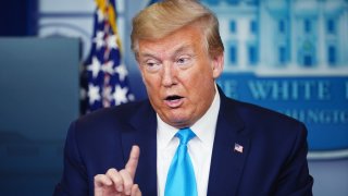 President Donald Trump speaks during a coronavirus task force news conference