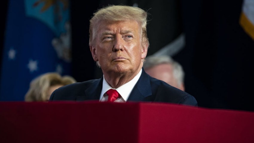 In this July 3, 2020, file photo, U.S. President Donald Trump attends during an event at Mount Rushmore National Memorial in Keystone, South Dakota.