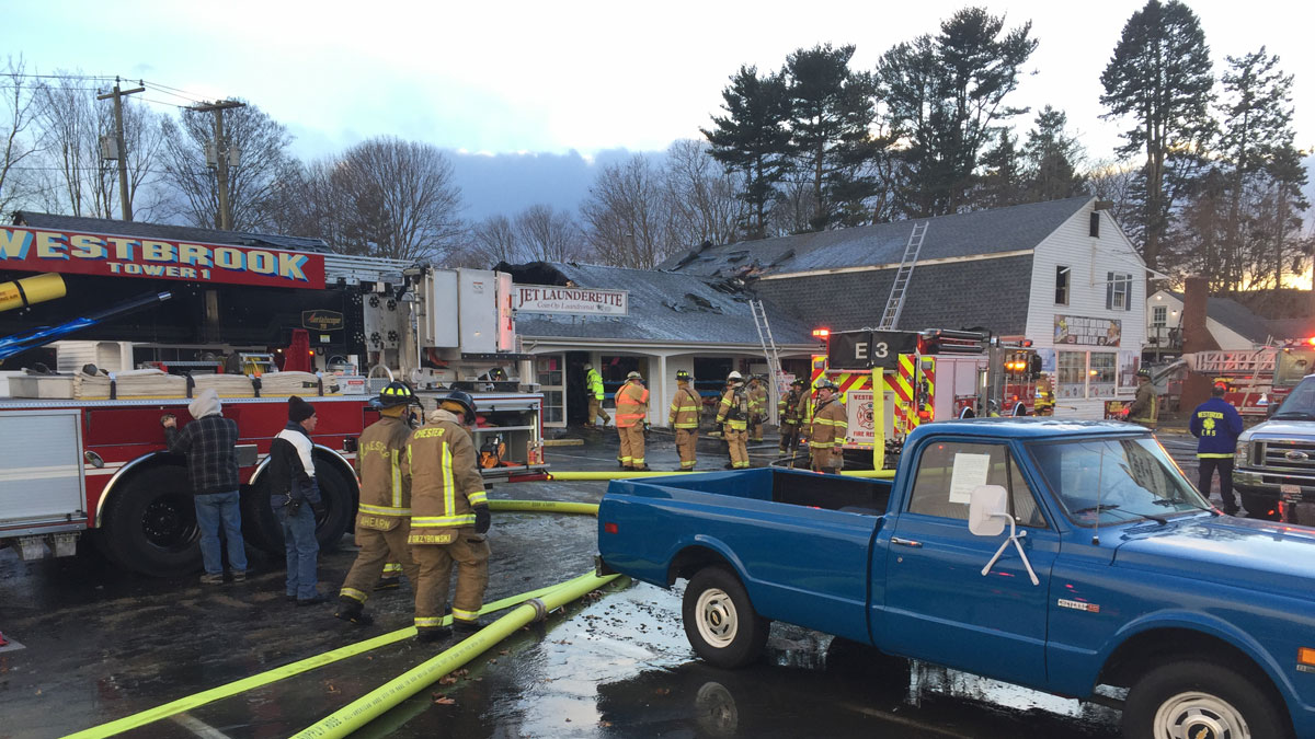 Route 1 Reopens in Westbrook Closed Following Laundromat Fire NBC