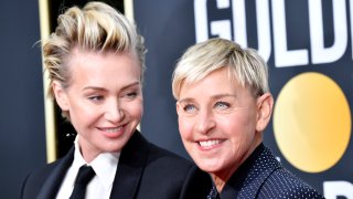 BEVERLY HILLS, CALIFORNIA - JANUARY 05: (L-R) Portia de Rossi and Ellen DeGeneres attends the 77th Annual Golden Globe Awards at The Beverly Hilton Hotel on January 05, 2020 in Beverly Hills, California.