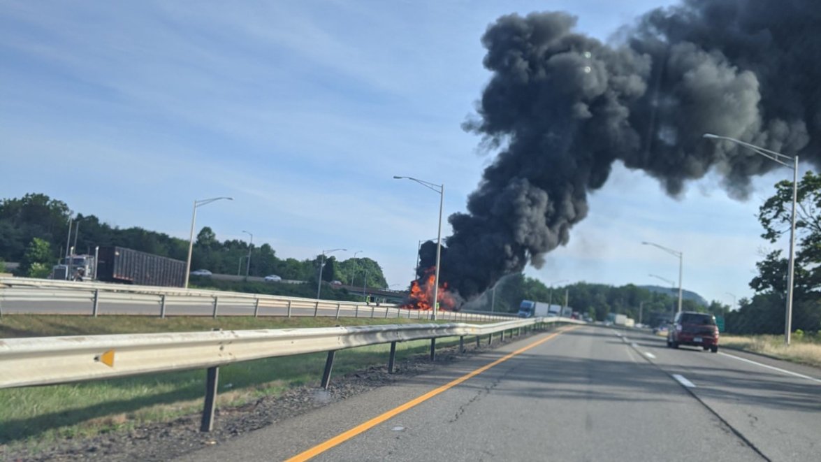 TractorTrailer Fire Closed I91 South in Meriden Monday