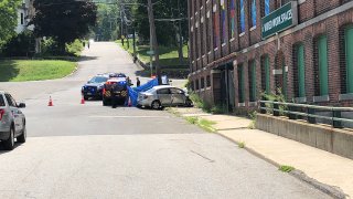 A car struck a building in Winsted