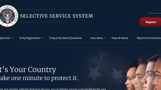 A screenshot from the Selective Service's website.