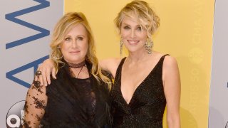 In this Nov. 2, 2016, file photo, actress Sharon Stone (R) and sister Kelly Stone attend the 50th annual CMA Awards at the Bridgestone Arena in Nashville, Tennessee.