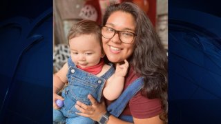 Baby Mateo Alejandro Montufar-Barrera and his mother.