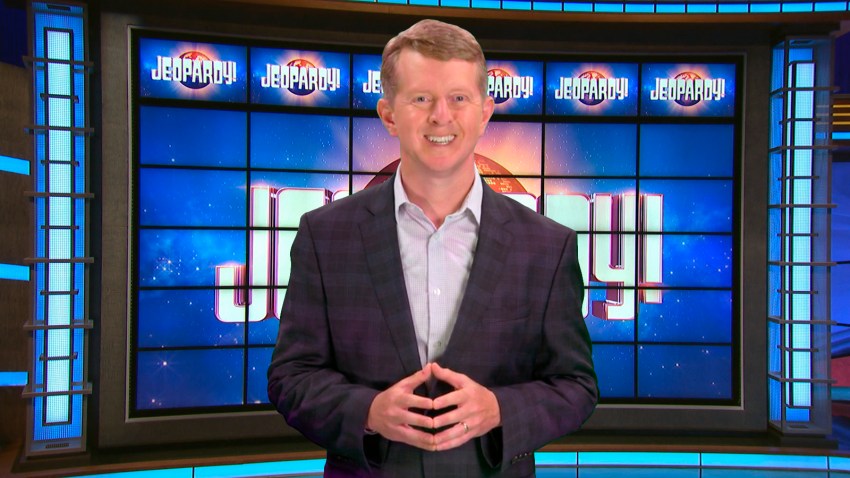 This image released by JEOPARDY! shows Ken Jennings, a 74-time champion the the set of the popular quiz show. Jennings will serve as a consulting producer on season 37, which premieres on Sept. 14.