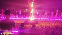 Thousands of people attend a Burning Man celebration in San Francisco over Labor Day weekend.